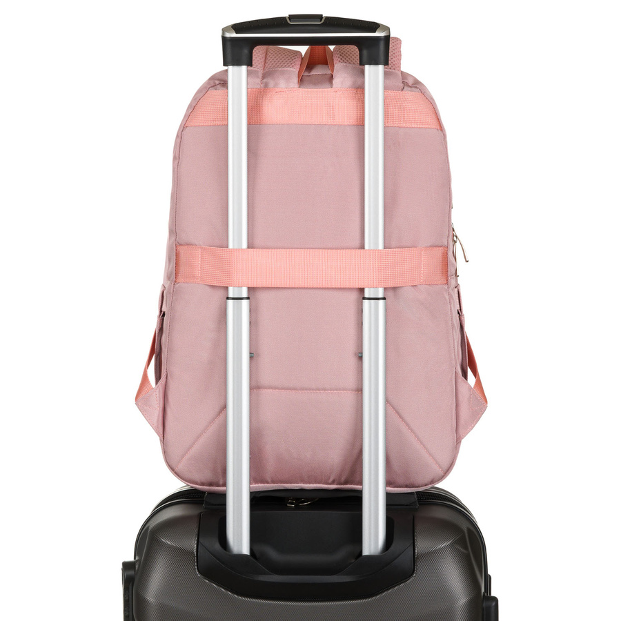 Rosa, urbaner und geräumiger Rucksack aus Nylon mit Laptopfach – Peterson – Bild 14