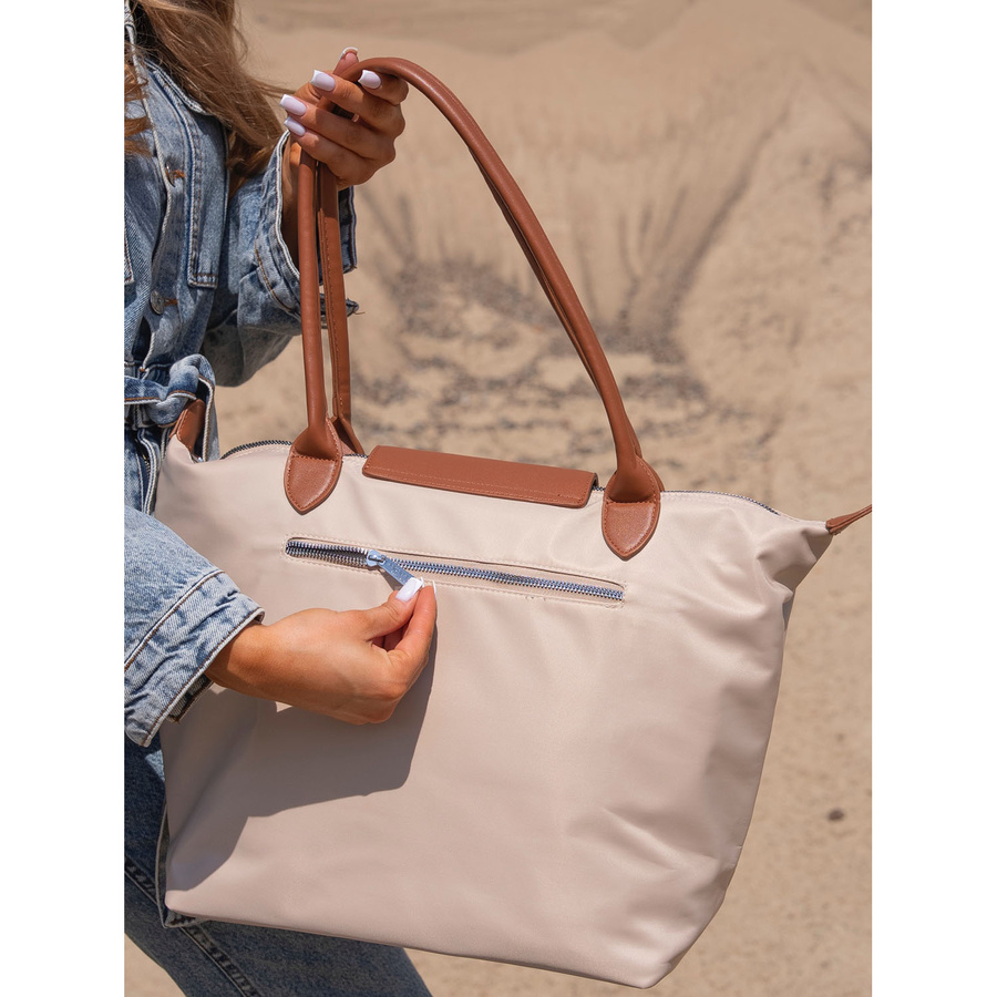 Beige Damen Shopper aus Polyester mit zwei Henkeln – Peterson – Bild 14