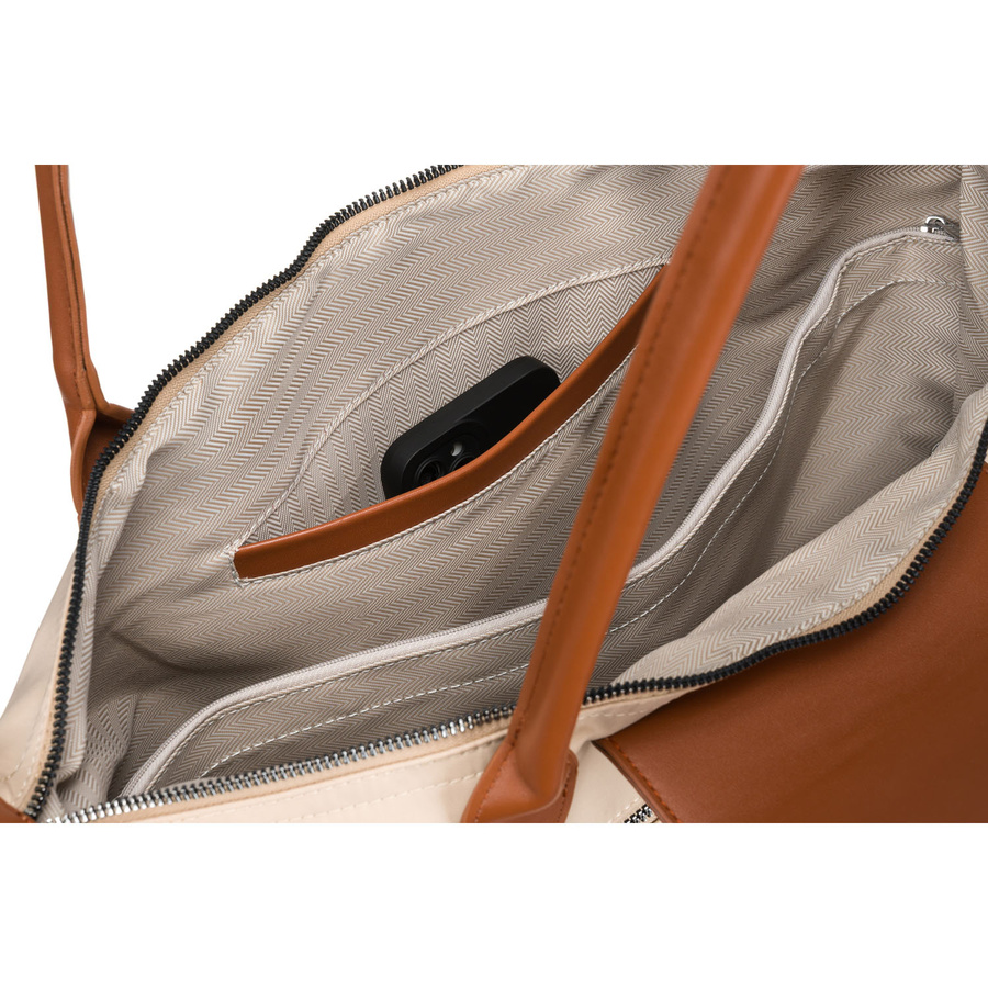 Beige Damen Shopper aus Polyester mit zwei Henkeln – Peterson – Bild 17