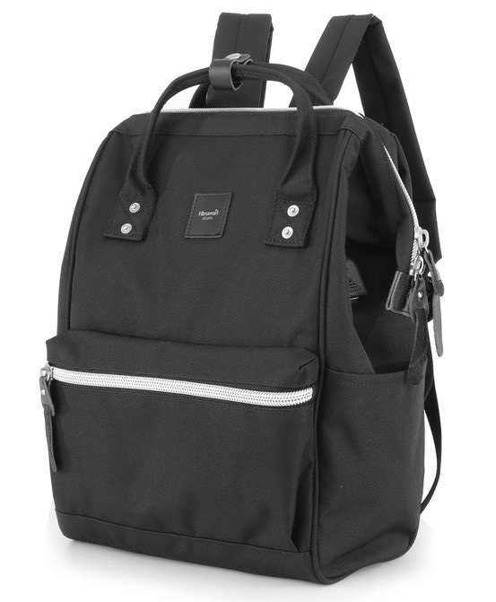 Schwarzer, praktischer und geräumiger Laptop Rucksack mit USB-Anschluss – Himawari – Bild 6