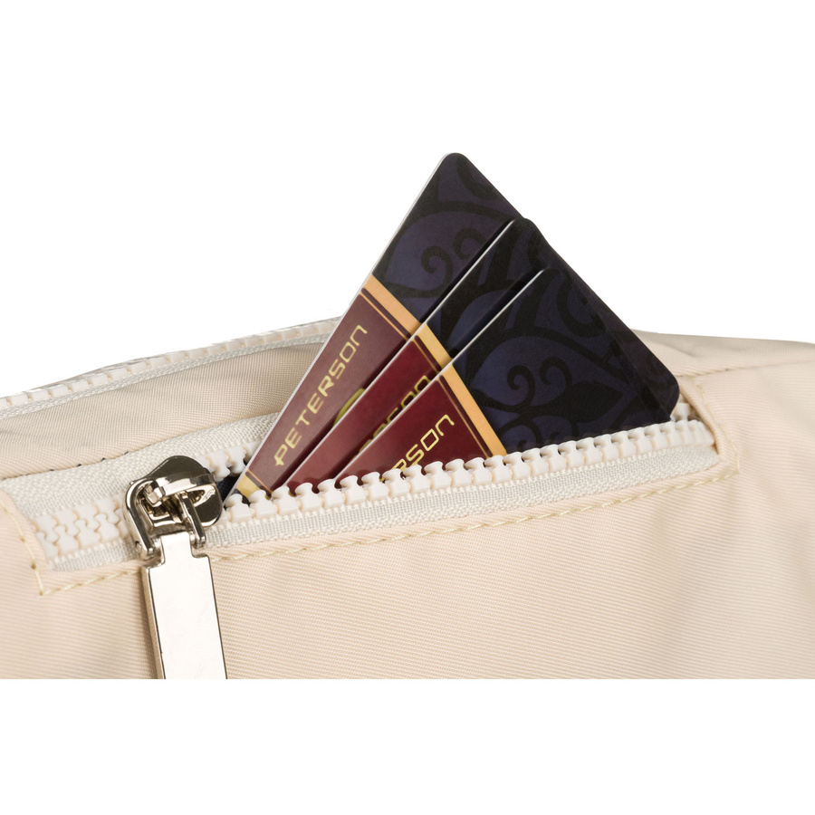 Damen-Bauchtasche aus Polyester in modischer cremefarbener Ausführung – Peterson – Bild 7