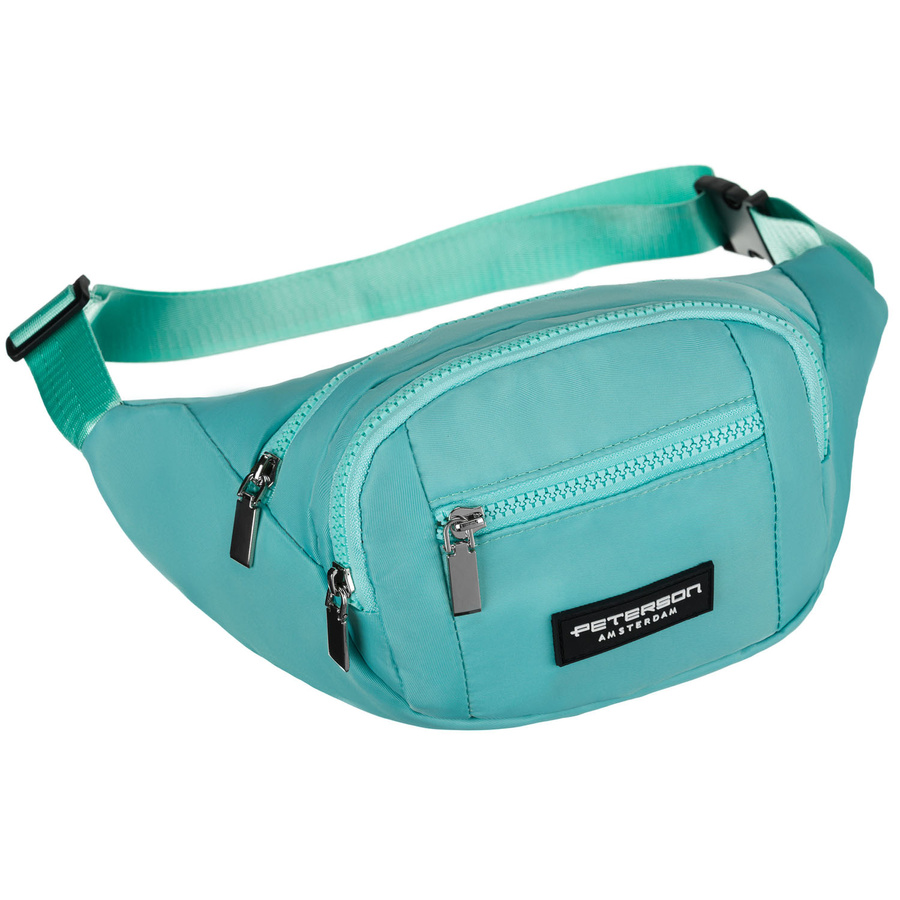 Sportliche Gürteltasche aus Polyester in Mintgrün, mit Reißverschluss – Peterson