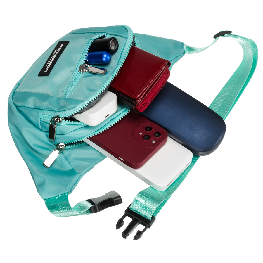 Sportliche Gürteltasche aus Polyester in Mintgrün, mit Reißverschluss – Peterson – Bild 5