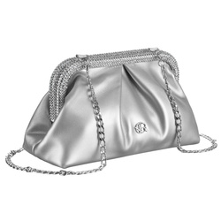 Elegante, silberne Damen Handtasche aus Öko-Leder – Rovicky
