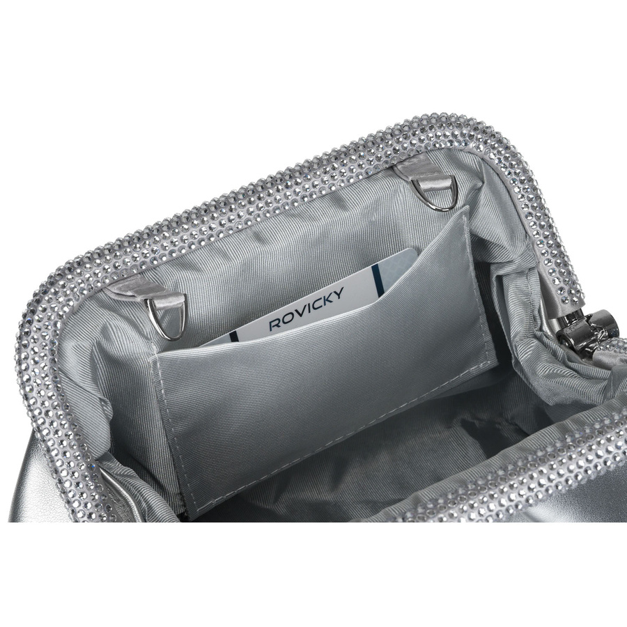 Elegante, silberne Damen Handtasche aus Öko-Leder – Rovicky – Bild 6