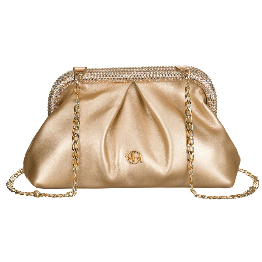 Goldene Damen Clutch aus Öko-Leder – Rovicky