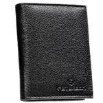 Schwarze Herren Geldbörse aus Leder ohne äußeren Verschluss, in Geschenkbox – Peterson