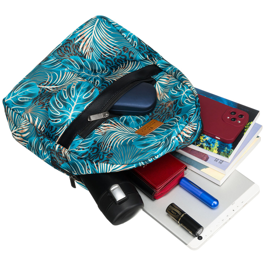 Multicolor Damen City Rucksack mit Pflanzenmuster – Rovicky – Bild 8