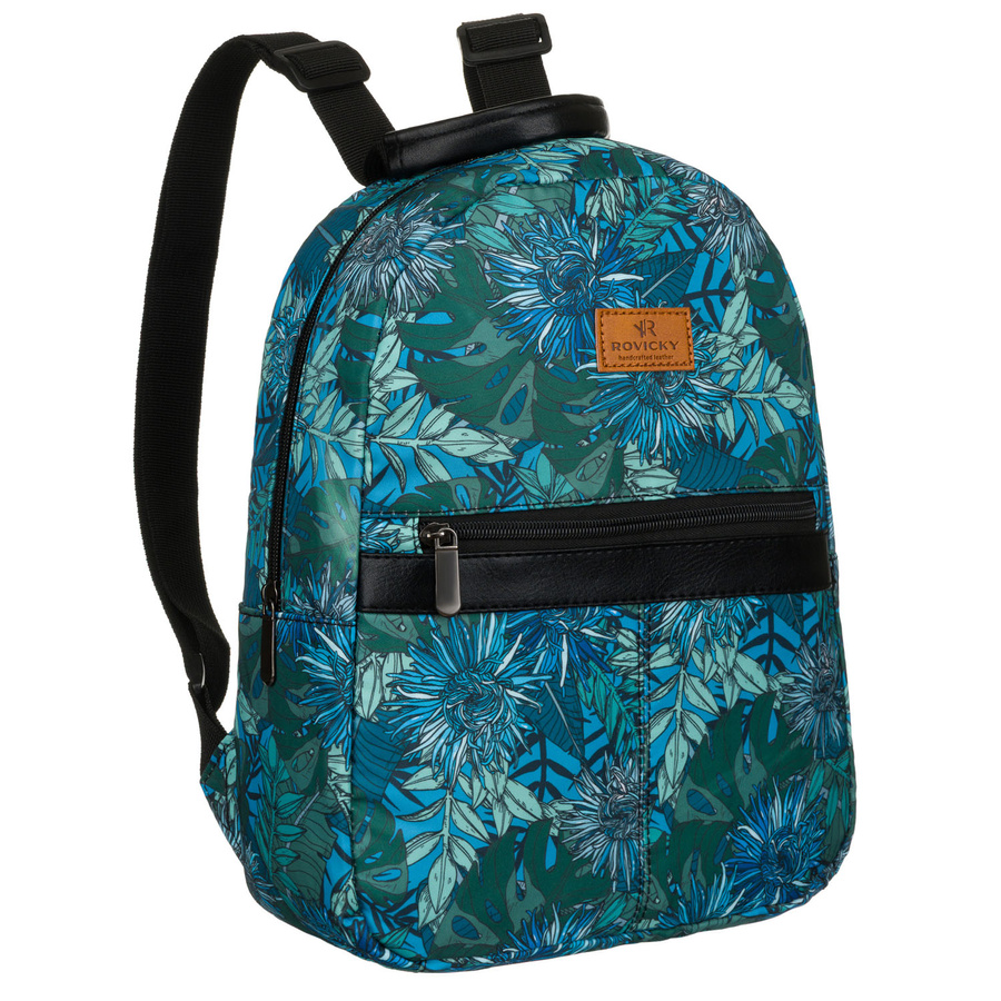 Damen Rucksack in Grün-Blau mit Außentasche – Rovicky