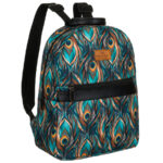 Mehrfarbiger Damen Rucksack aus Polyester mit modischem Pfauenfeder-Muster – Rovicky