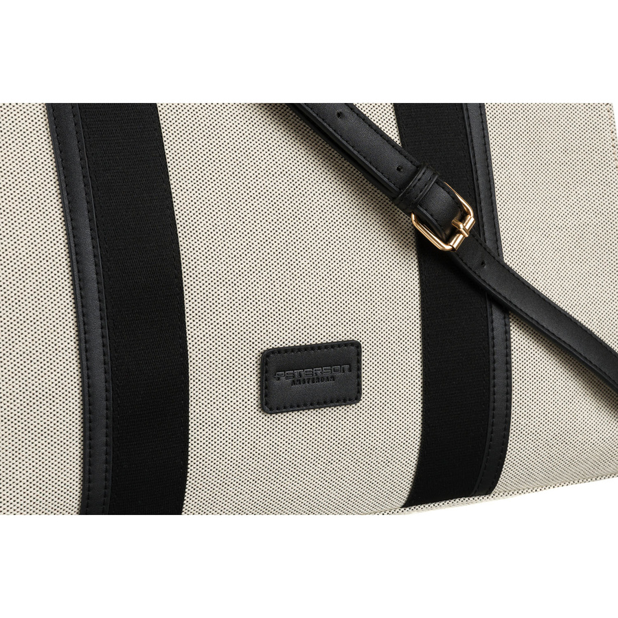 Modische Damen Shopper in Schwarz-Beige mit verstellbarem Gurt – Peterson – Bild 4