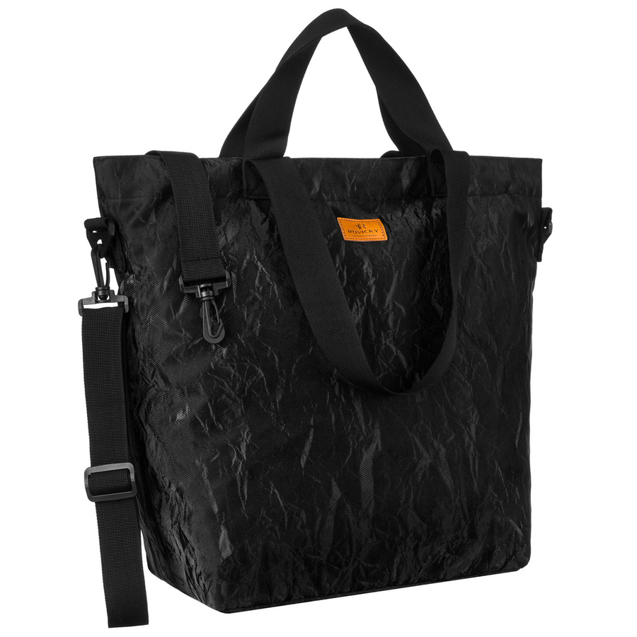 Große Damen-Handtasche in Schwarz mit Marmormuster, mit Reißverschluss - Rovicky