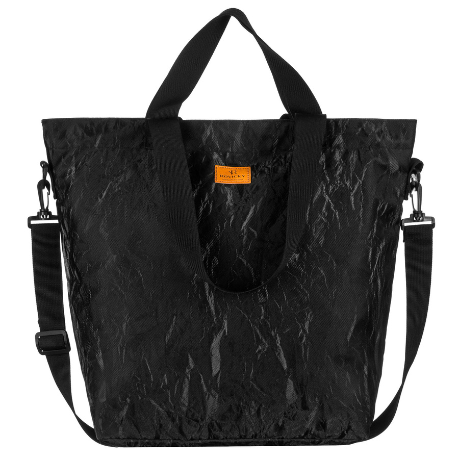Große Damen-Handtasche in Schwarz mit Marmormuster, mit Reißverschluss - Rovicky – Bild 2