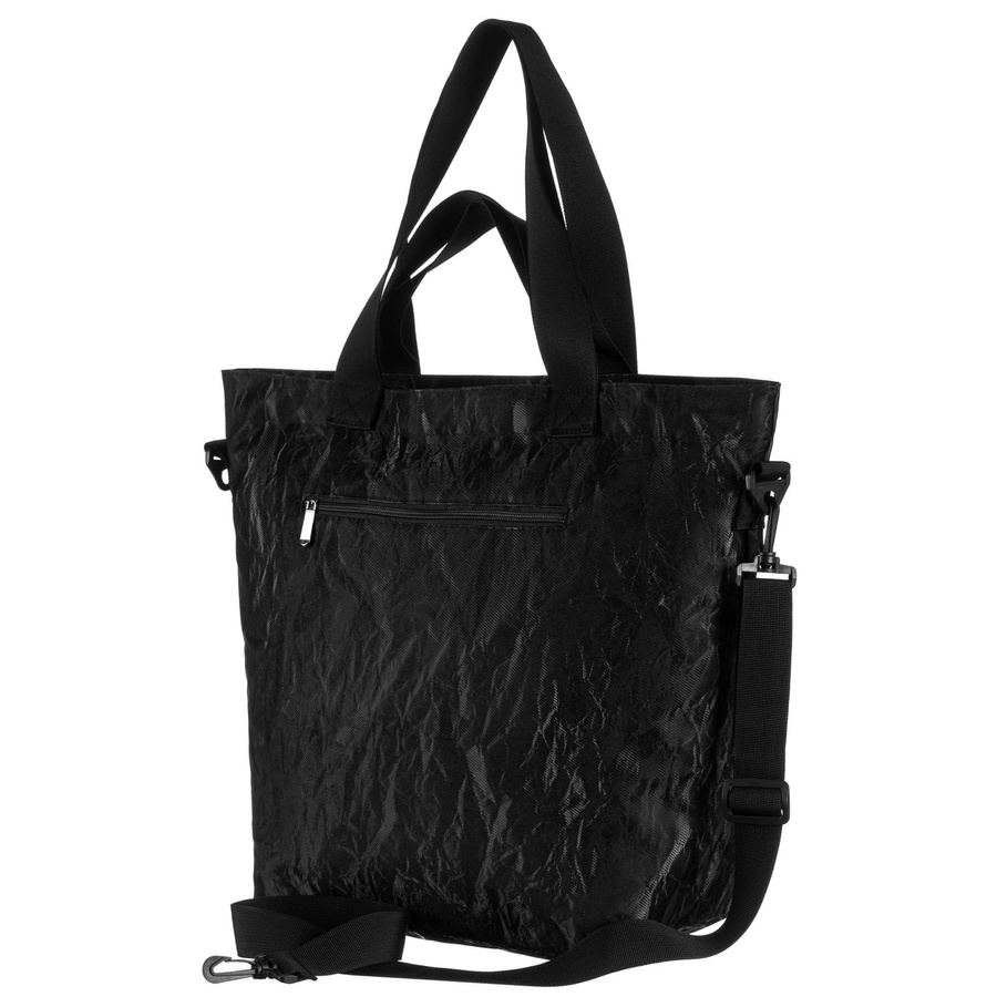Große Damen-Handtasche in Schwarz mit Marmormuster, mit Reißverschluss - Rovicky – Bild 3