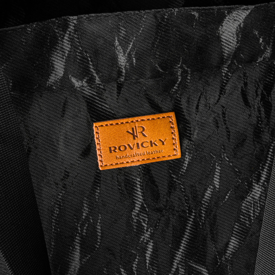 Große Damen-Handtasche in Schwarz mit Marmormuster, mit Reißverschluss - Rovicky – Bild 4