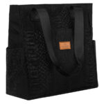 Großer Shopper für Damen aus Polyester in Schwarz – Rovicky