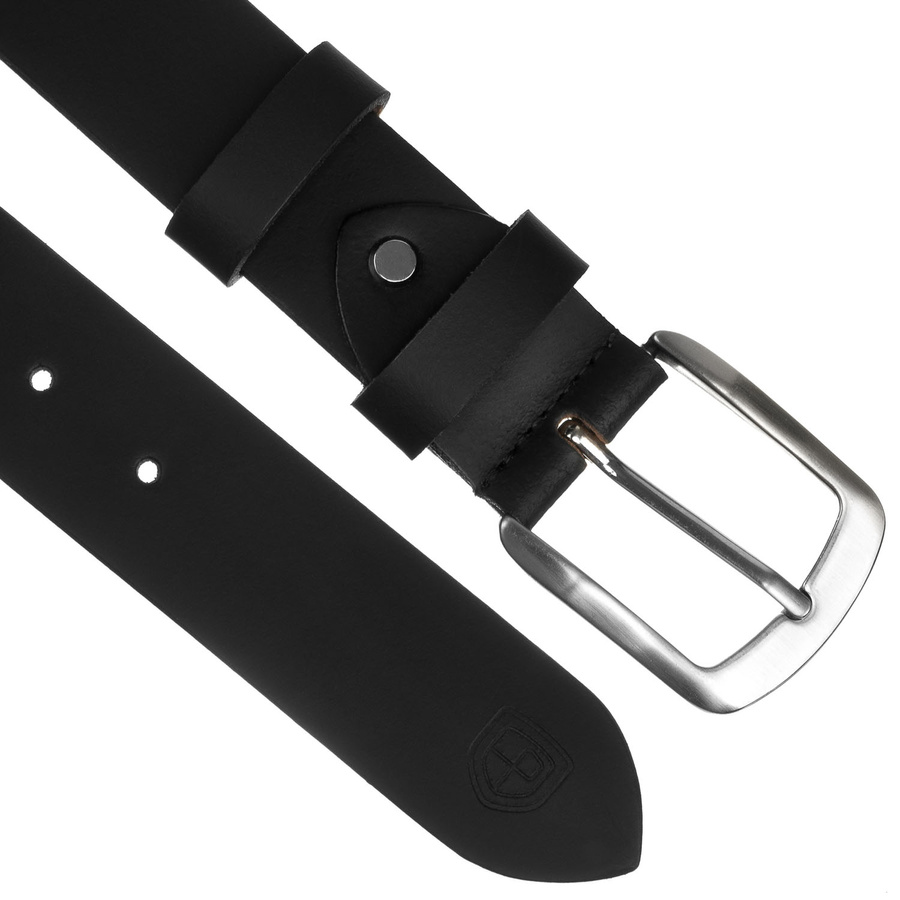 Eleganter, schwarzer Herren-Gürtel aus Leder - Peterson – Bild 3