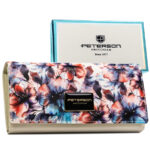 Damen-Geldbörse mit Blumenmuster aus Natur- und Öko-Leder – Peterson