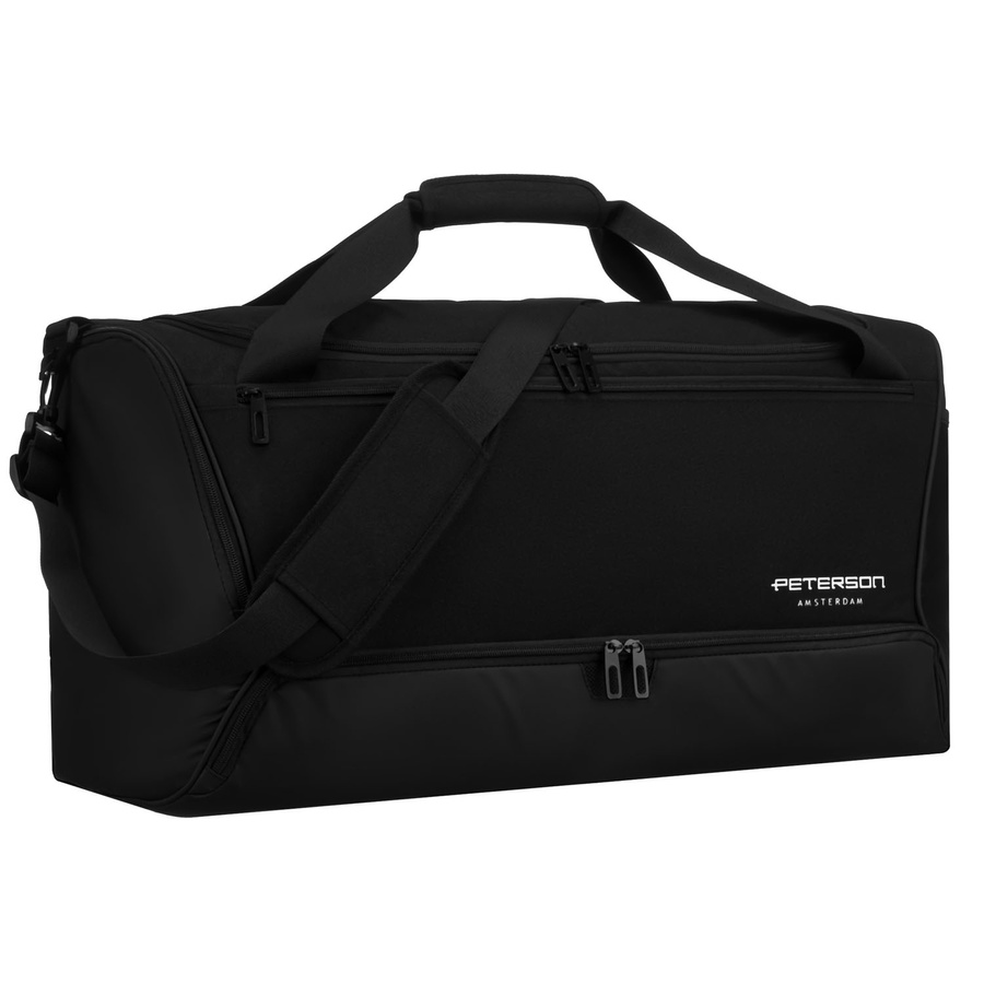 Schwarze, geräumige Reisetasche aus strapazierfähigem Polyester – Peterson – Bild 2