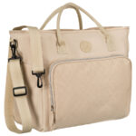 Praktische Reisetasche aus Polyester in Beige, ausgestattet mit einem Koffergriff – Peterson