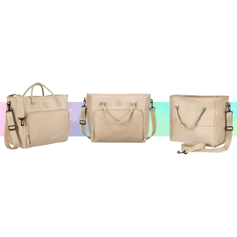 Praktische Reisetasche aus Polyester in Beige, ausgestattet mit einem Koffergriff – Peterson – Bild 3