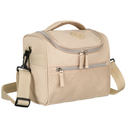 Praktische Reise-Kosmetiktasche aus synthetischem Stoff in Beige – Peterson