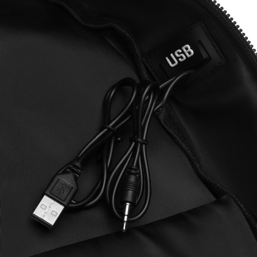 Schulrucksack aus Polyester in Schwarz mit USB-Anschluss – Peterson – Bild 20
