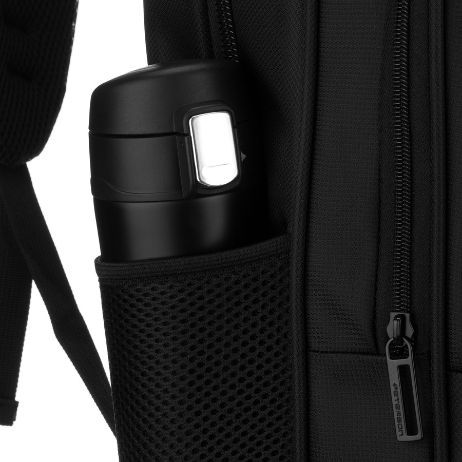 Schulrucksack aus Polyester in Schwarz mit USB-Anschluss – Peterson – Bild 15