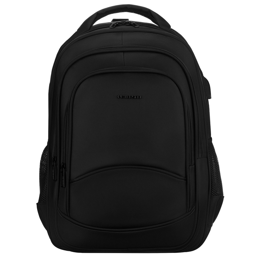 Schulrucksack aus Polyester in Schwarz mit USB-Anschluss – Peterson – Bild 3