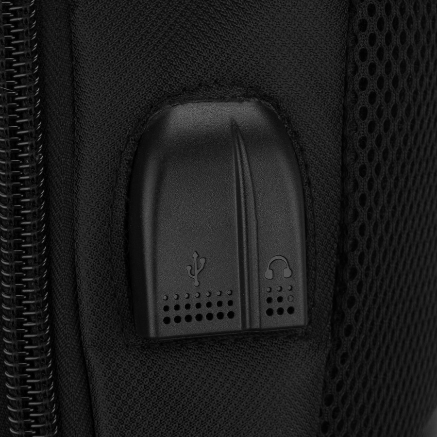 Schulrucksack aus Polyester in Schwarz mit USB-Anschluss – Peterson – Bild 16