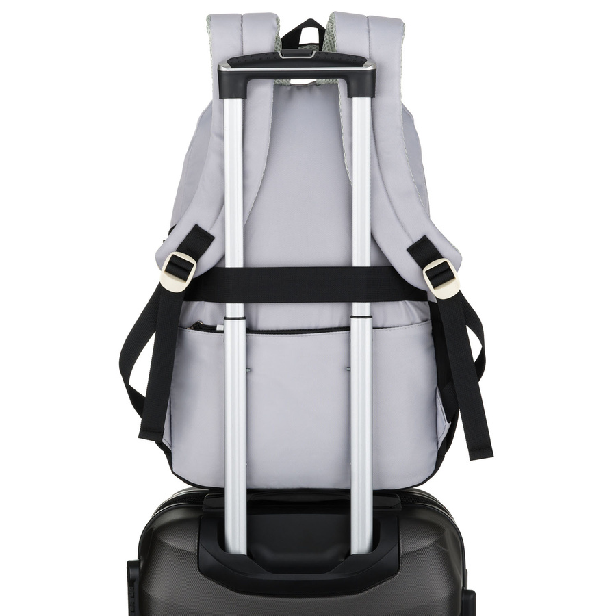 Schwarz-weißer Schulrucksack aus Polyester mit einer praktischen zusätzlichen Tasche – Peterson – Bild 6