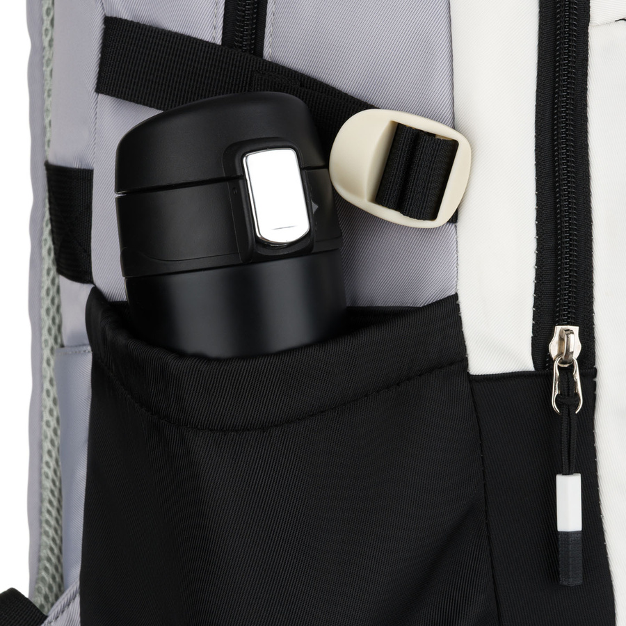 Schwarz-weißer Schulrucksack aus Polyester mit einer praktischen zusätzlichen Tasche – Peterson – Bild 18