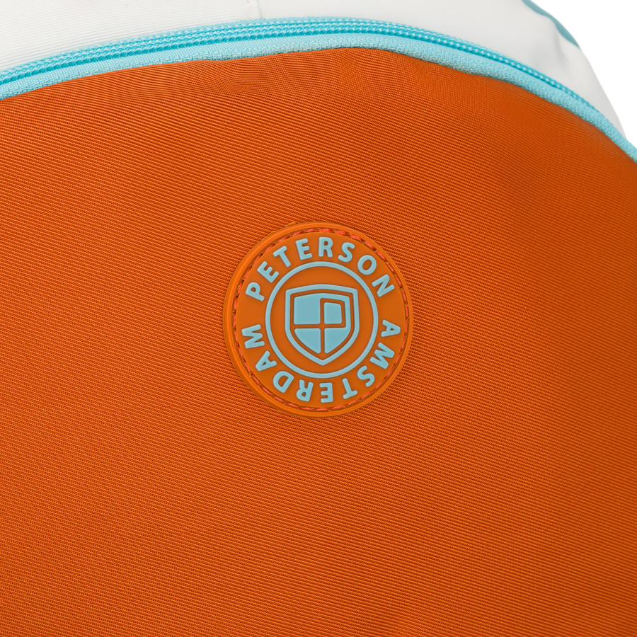 Blau-orangefarbener Schulrucksack mit Laptopfach, feuchtigkeitsbeständig – Peterson – Bild 11