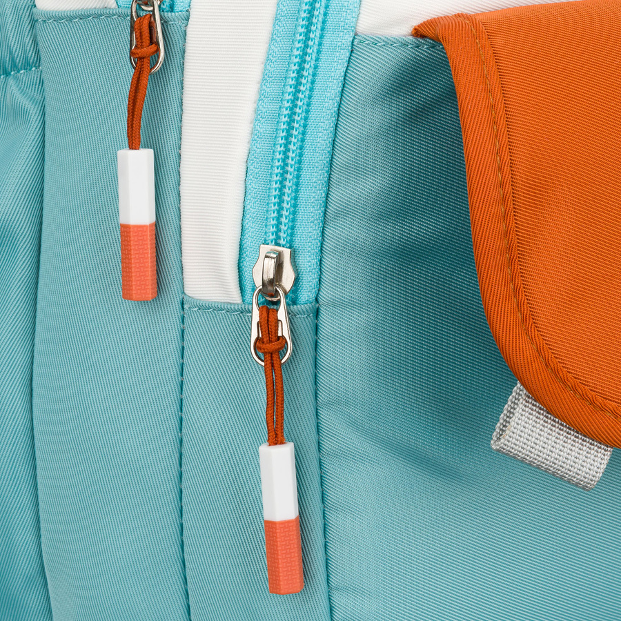 Blau-orangefarbener Schulrucksack mit Laptopfach, feuchtigkeitsbeständig – Peterson – Bild 14