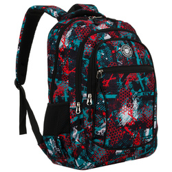 Zweifach unterteiltes Schulrucksack aus Polyester in einem originellen Muster – Peterson