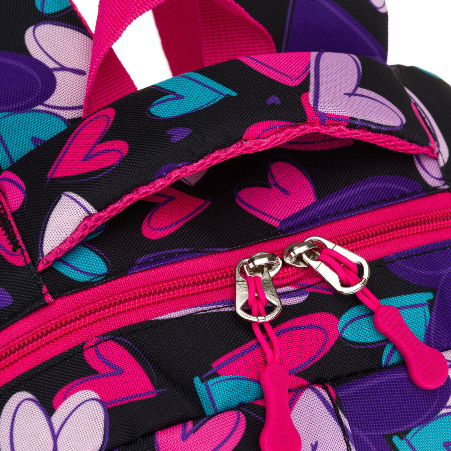 Jugendlicher Schulrucksack aus Polyester mit Herzmuster – Peterson – Bild 12