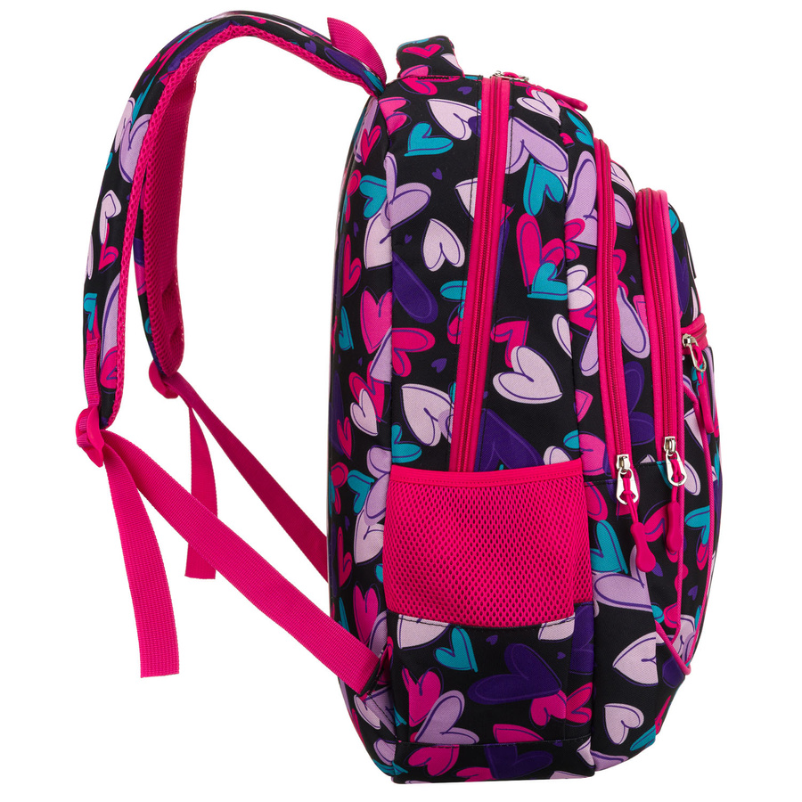 Jugendlicher Schulrucksack aus Polyester mit Herzmuster – Peterson – Bild 3