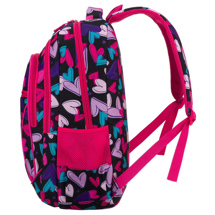 Jugendlicher Schulrucksack aus Polyester mit Herzmuster – Peterson – Bild 4