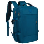 Reise-Rucksack in Blau, ideal für Handgepäck und ausgestattet mit Kompressionsriemen – Peterson