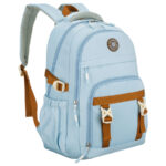 Peterson Schulrucksack aus Polyester in Hellblau mit verstellbaren Trägern