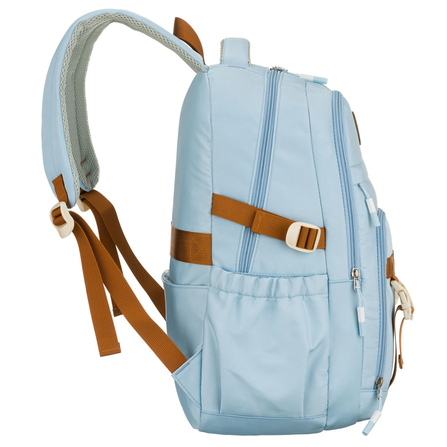 Peterson Schulrucksack aus Polyester in Hellblau mit verstellbaren Trägern – Bild 3