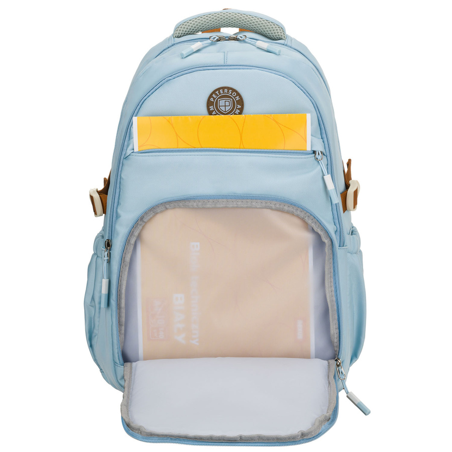 Peterson Schulrucksack aus Polyester in Hellblau mit verstellbaren Trägern – Bild 8