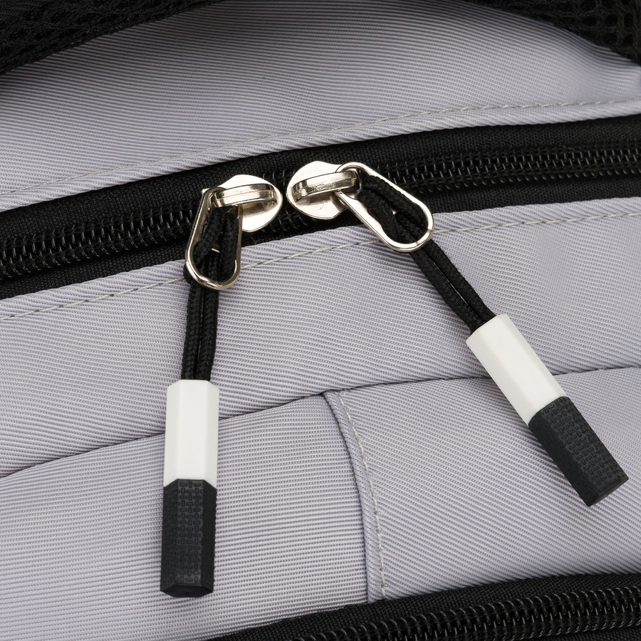 Grau-schwarzer Schulrucksack aus Polyester mit zusätzlicher Tasche - Peterson – Bild 15