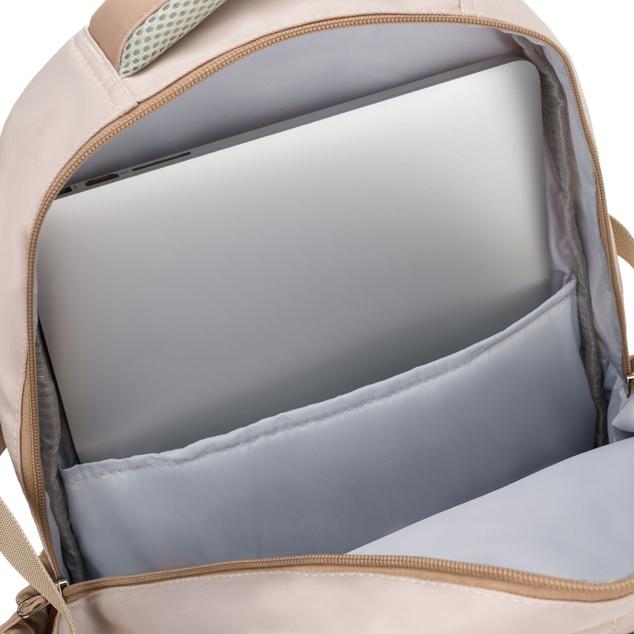 Praktischer Schulrucksack aus Polyester in Beige mit einer zusätzlichen Tasche und Platz für eine Trinkflasche - Peterson – Bild 10