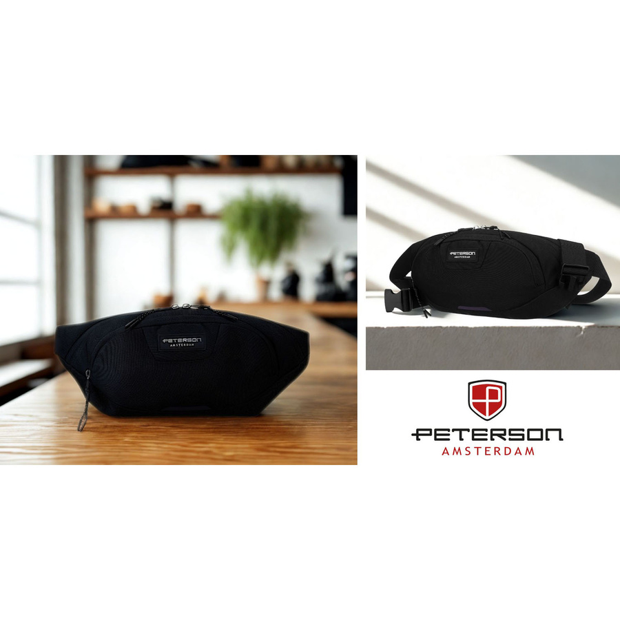 Sportliche Polyester-Bauchtasche in Schwarz - Peterson – Bild 5