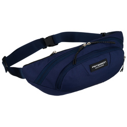 Dunkelblaue, sportliche Bauchtasche aus Polyester mit Reißverschluss – Peterson