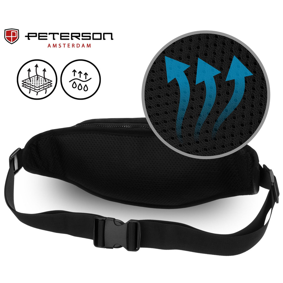 Sportliche, geräumige Gürteltasche aus Polyester in Schwarz - Peterson – Bild 5