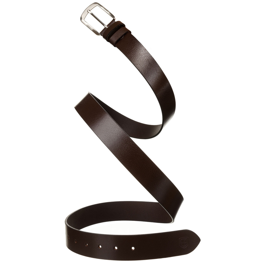 Brauner, breiter Herren-Gürtel aus Leder mit klassischer Schnalle – Peterson – Bild 7