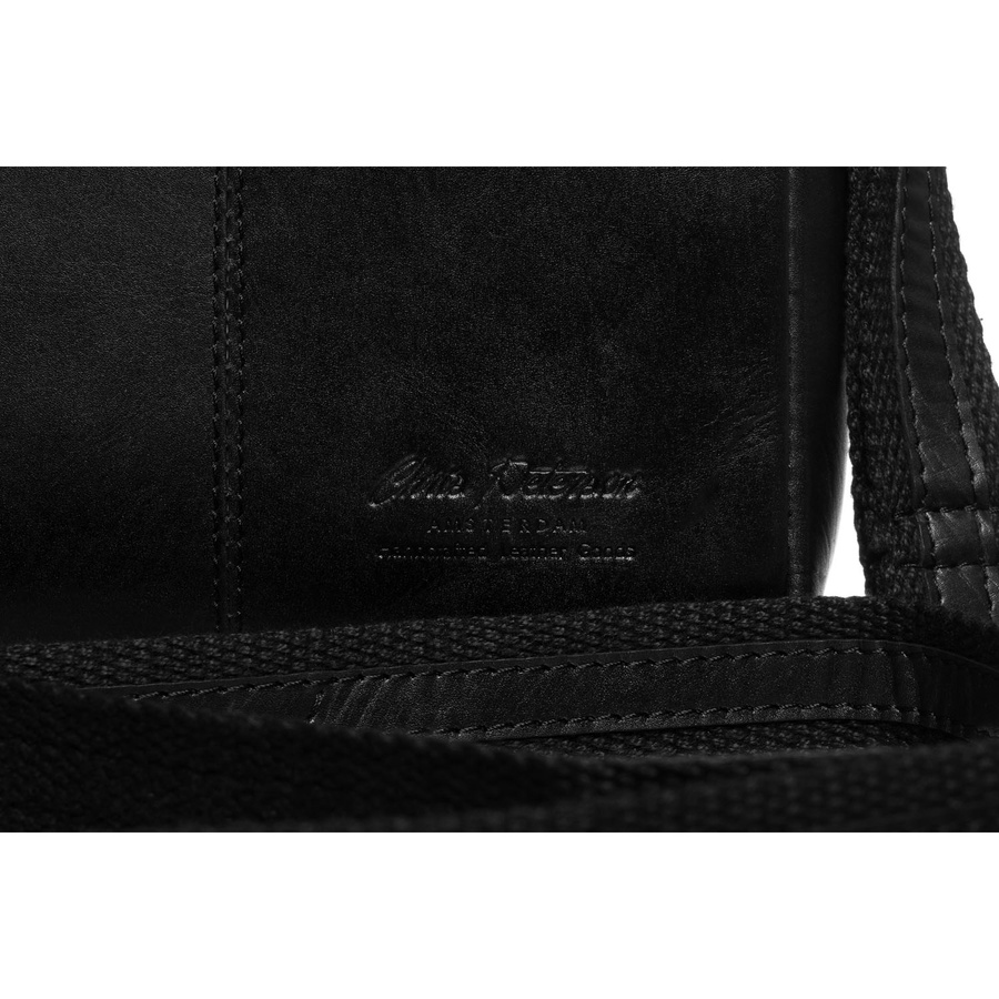 Elegante schwarze Herren-Umhängetasche aus echtem Leder mit äußerer Reißverschlusstasche – Peterson – Bild 7