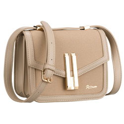 Damen-Umhängetasche aus Kunststoff in Beige mit Magnetverschluss – Peterson